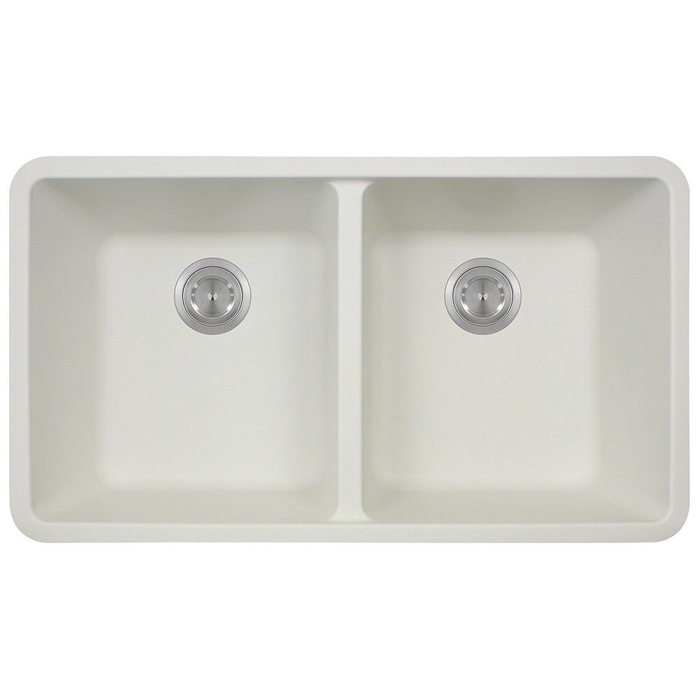 Polaris Sinks White Undermount Double Bowl Sink