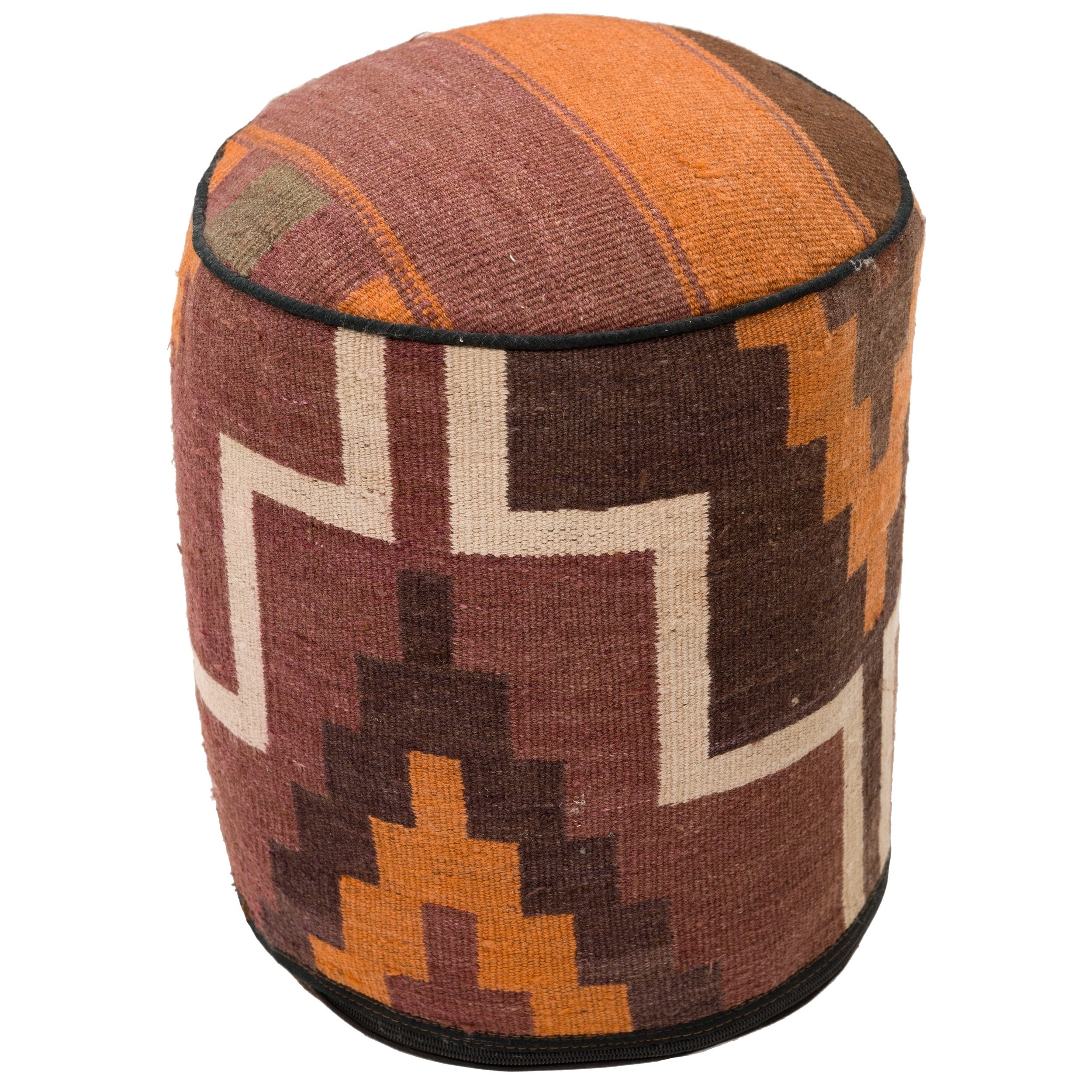 Round 17 inch Contemporary Kilim Tribal Ottoman