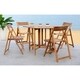 Safavieh Kerman Finish Brown Acacia Wood 5-piece Outdoor Dining Table Set - Thumbnail 1