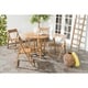 Safavieh Kerman Finish Brown Acacia Wood 5-piece Outdoor Dining Table Set - Thumbnail 0