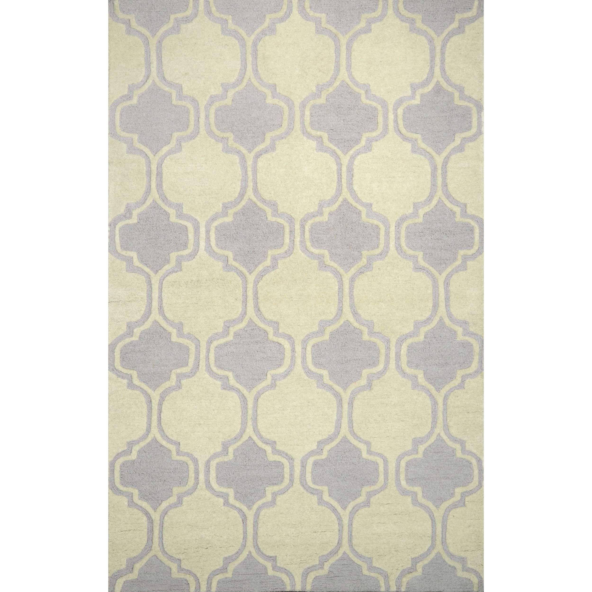 Nuloom Hand tufted Moroccan Trellis Wool Grey Rug (7 6 X 9 6)