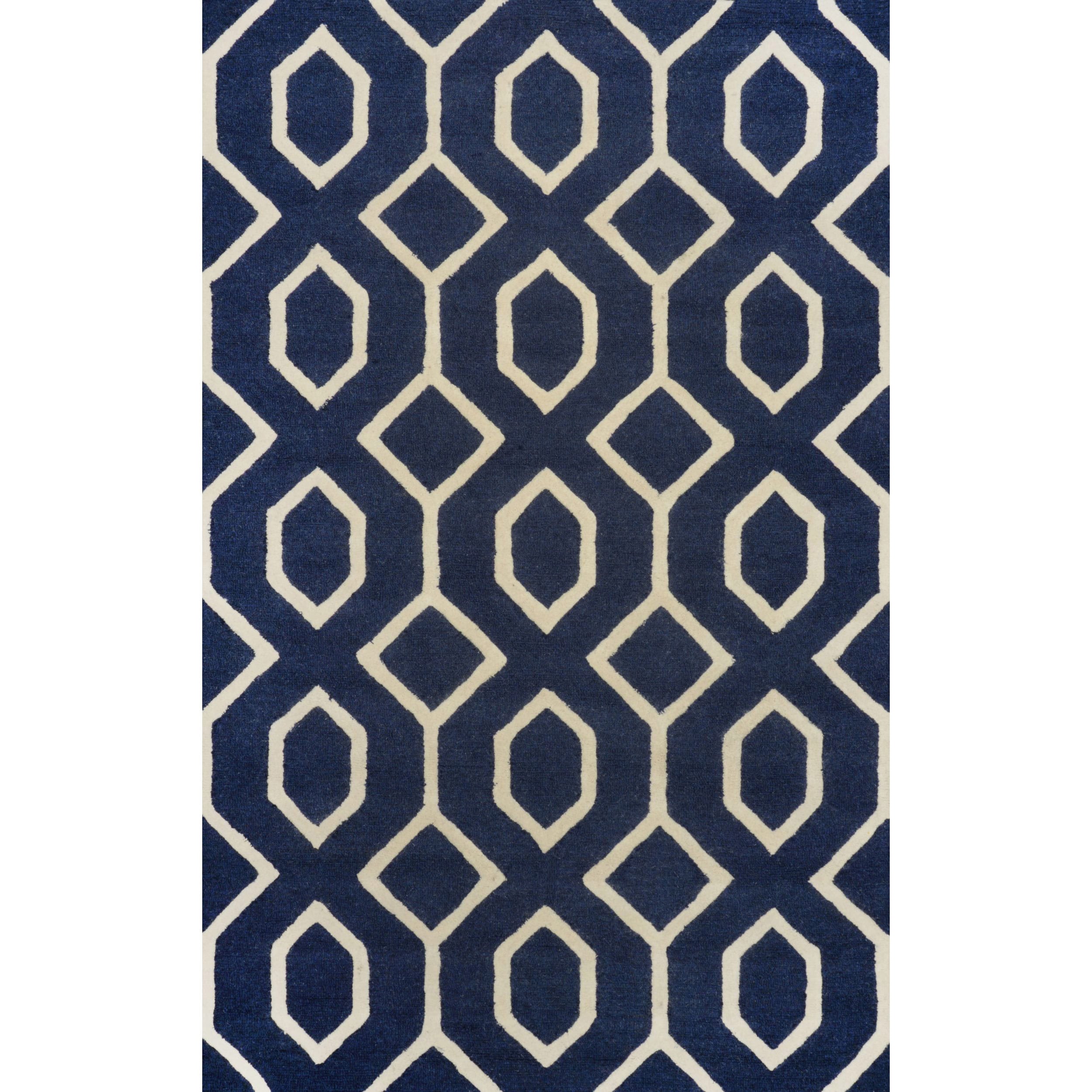 Nuloom Hand looped Wool Navy Rug (7 6 X 9 6)