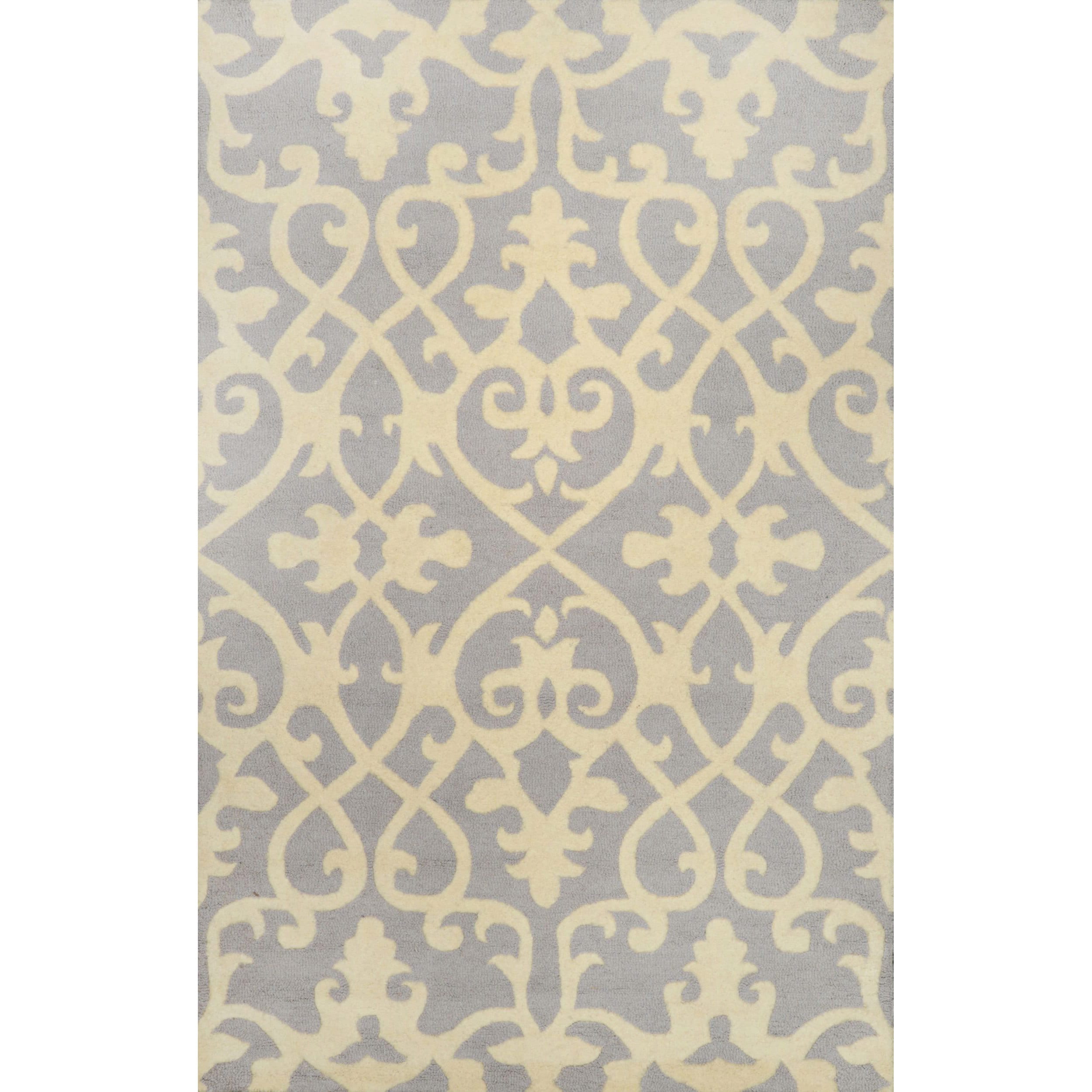 Nuloom Hand looped Wool Grey Rug (7 6 X 9 6)