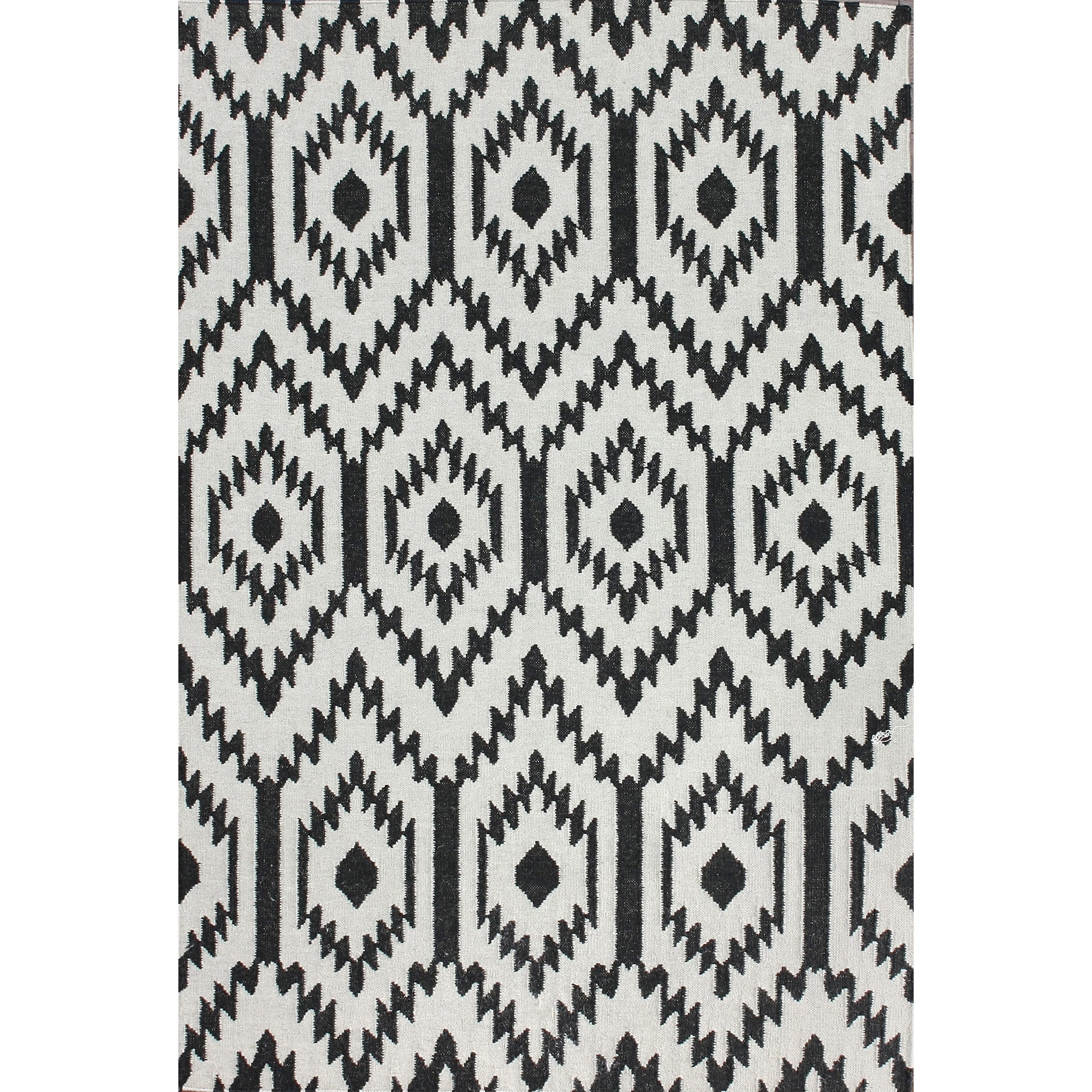 Nuloom Flat Woven Wool Black Rug (7 6 X 9 6)