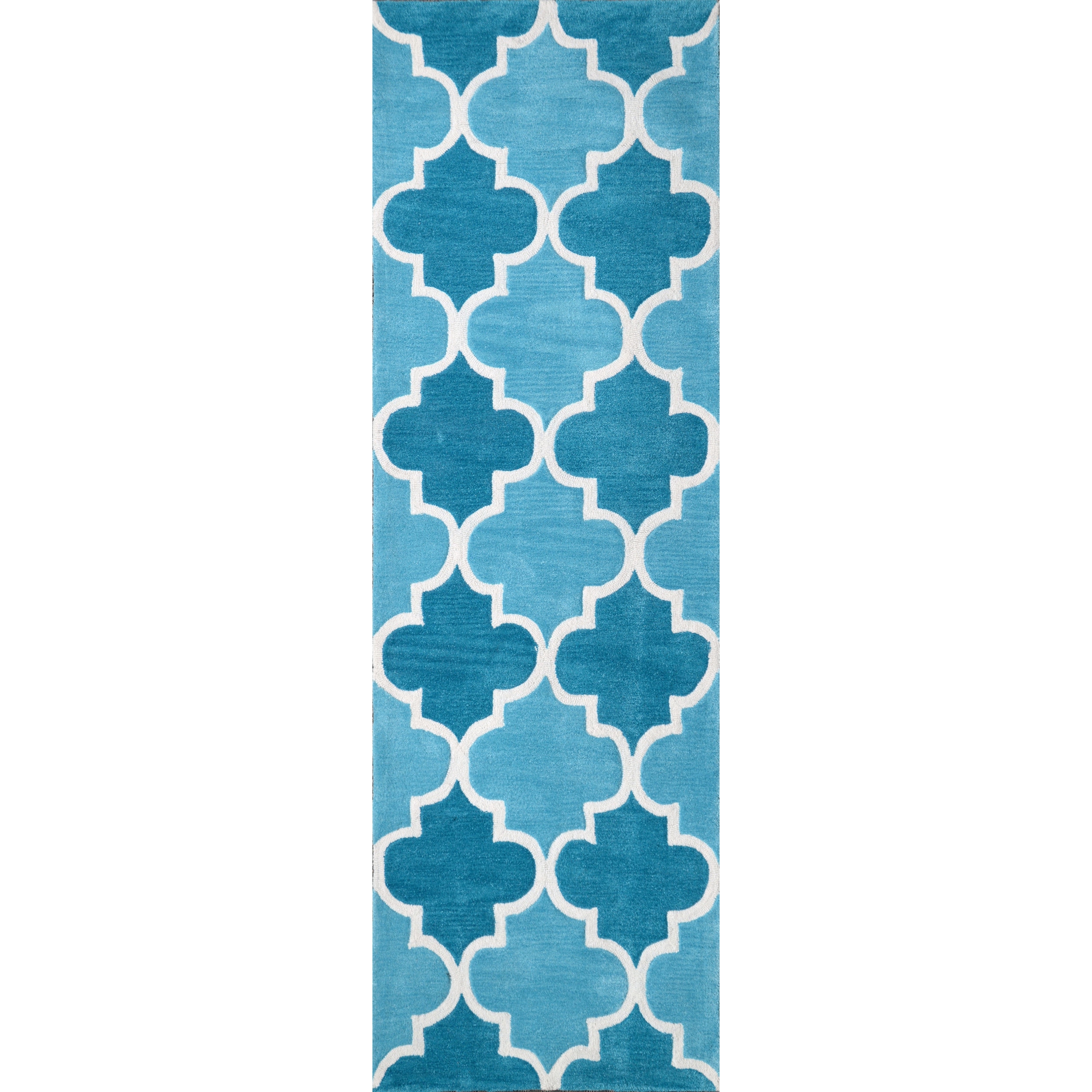 Nuloom Hand tufted Trellis Synthetics Blue Runner Rug (2 6 X 8)