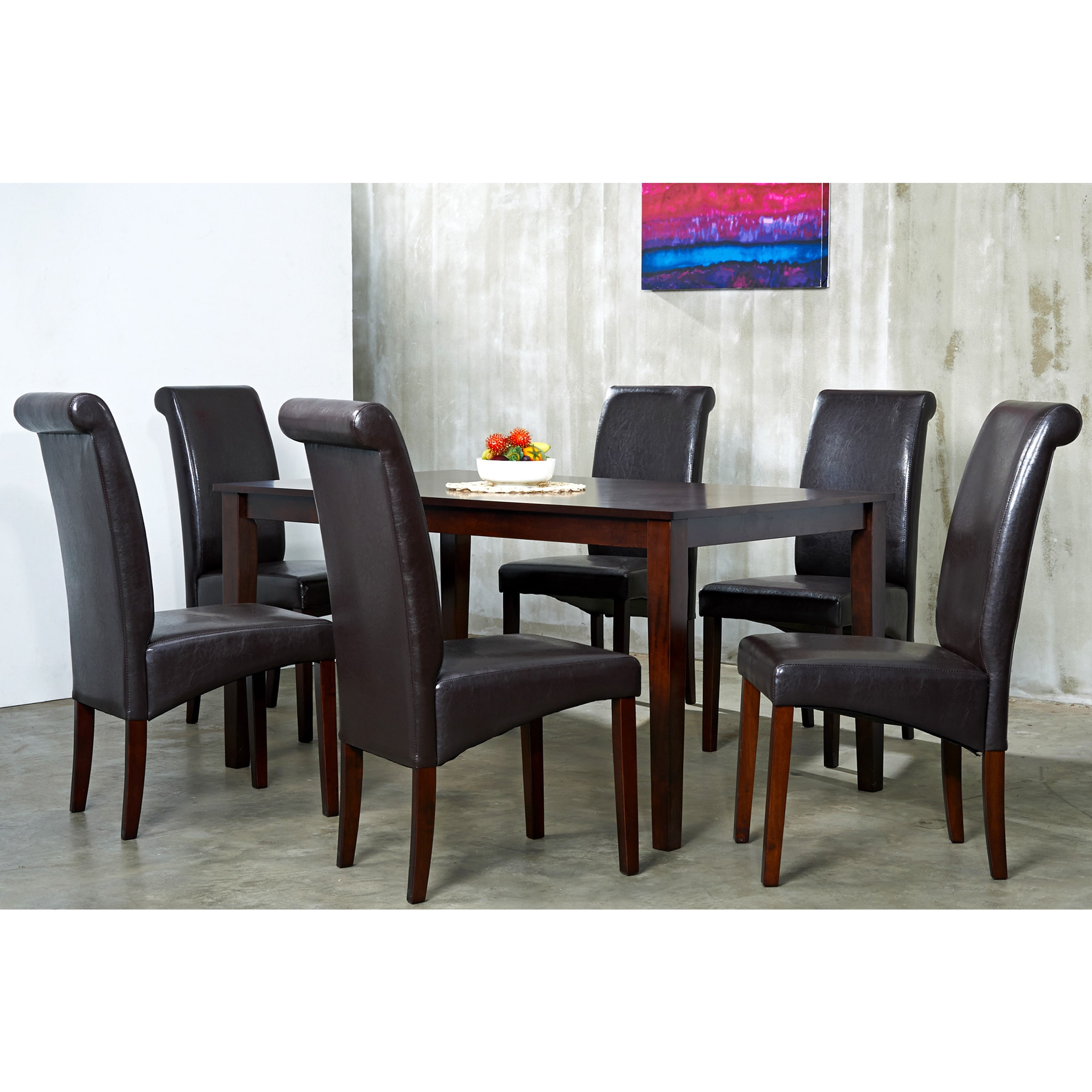 Warehouse Of Tiffany Jasmine 7 piece Dining Set Brown Size 7 Piece Sets