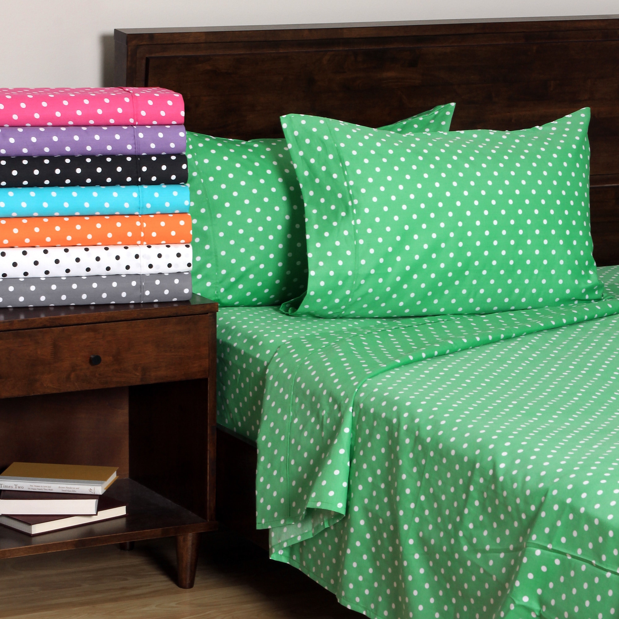 Soft Sheets for Deep Matresses 4 Pieces in Lilac Polka Dot Full Size Sheet Set