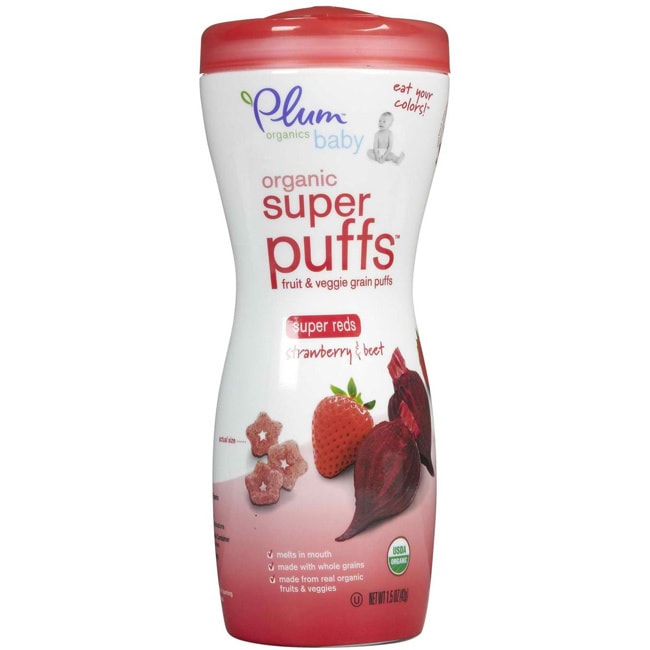 Plum Organics 1.5 ounce Super Puffs Reds Strawberry   Beet