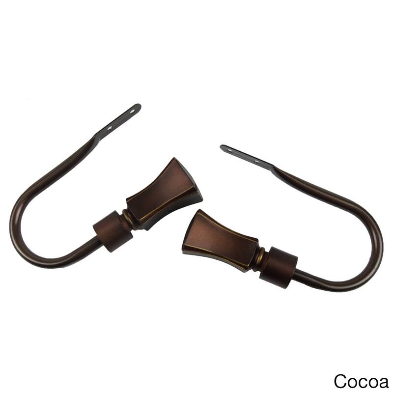 InStyleDesign Tower Curtain Holdback Set - n/a - Brown Finish - Cocoa