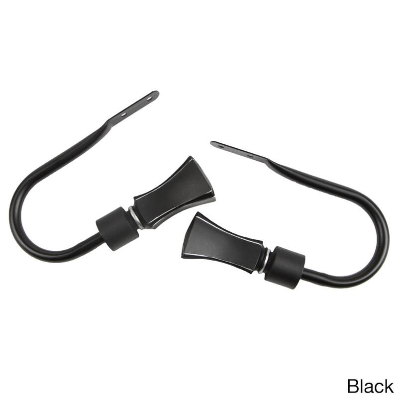 InStyleDesign Tower Curtain Holdback Set - n/a - Black Finish - Black
