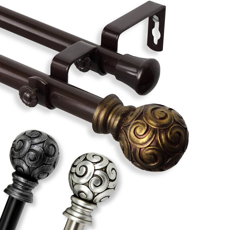 InStyleDesign Lux Adjustable Double Curtain Rod Set