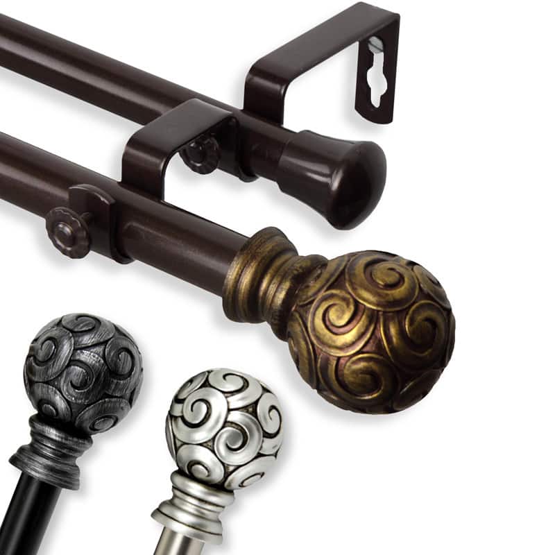 InStyleDesign Lux Adjustable Double Curtain Rod Set