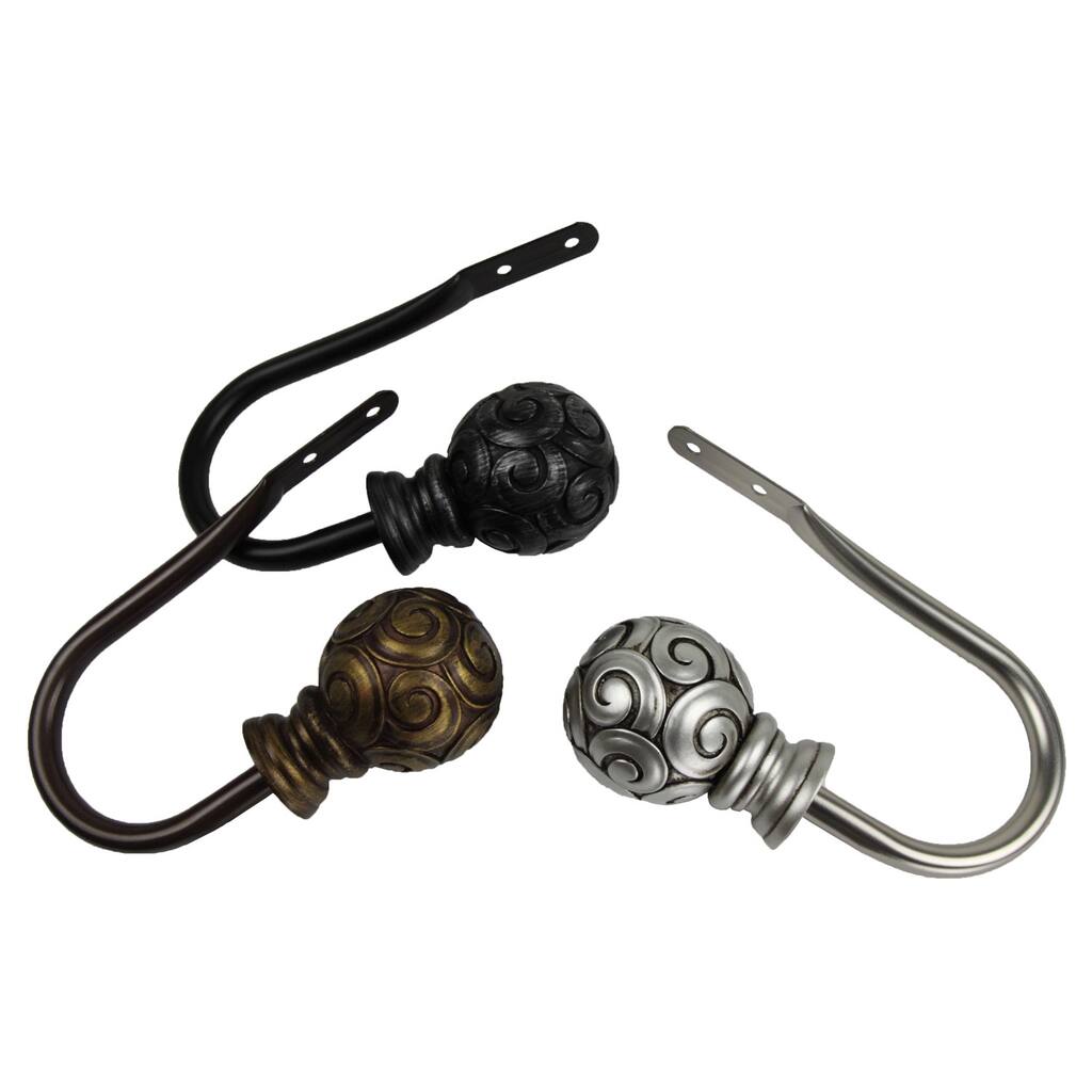 InStyleDesign Lux Curtain Holdback and Finial Set - n/a