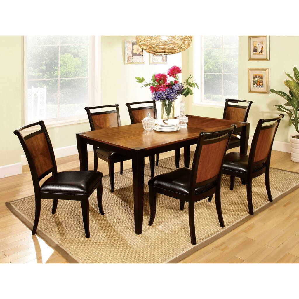 Leuven 7-piece Black Acacia Dining Set