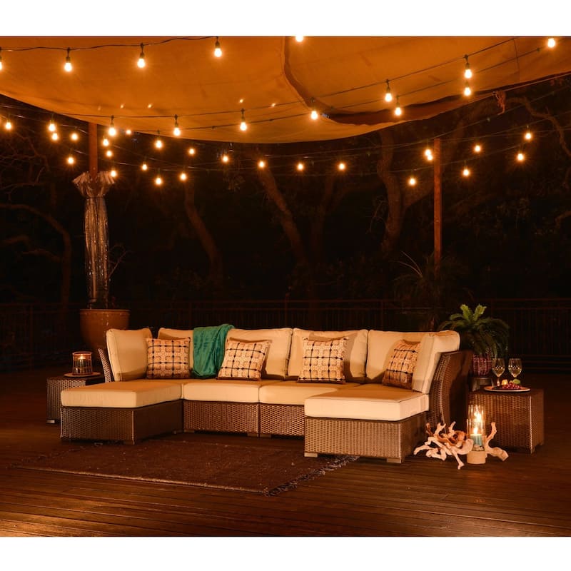 Corvus Oreanne 8-piece Brown Wicker Sectional Patio Furniture Set