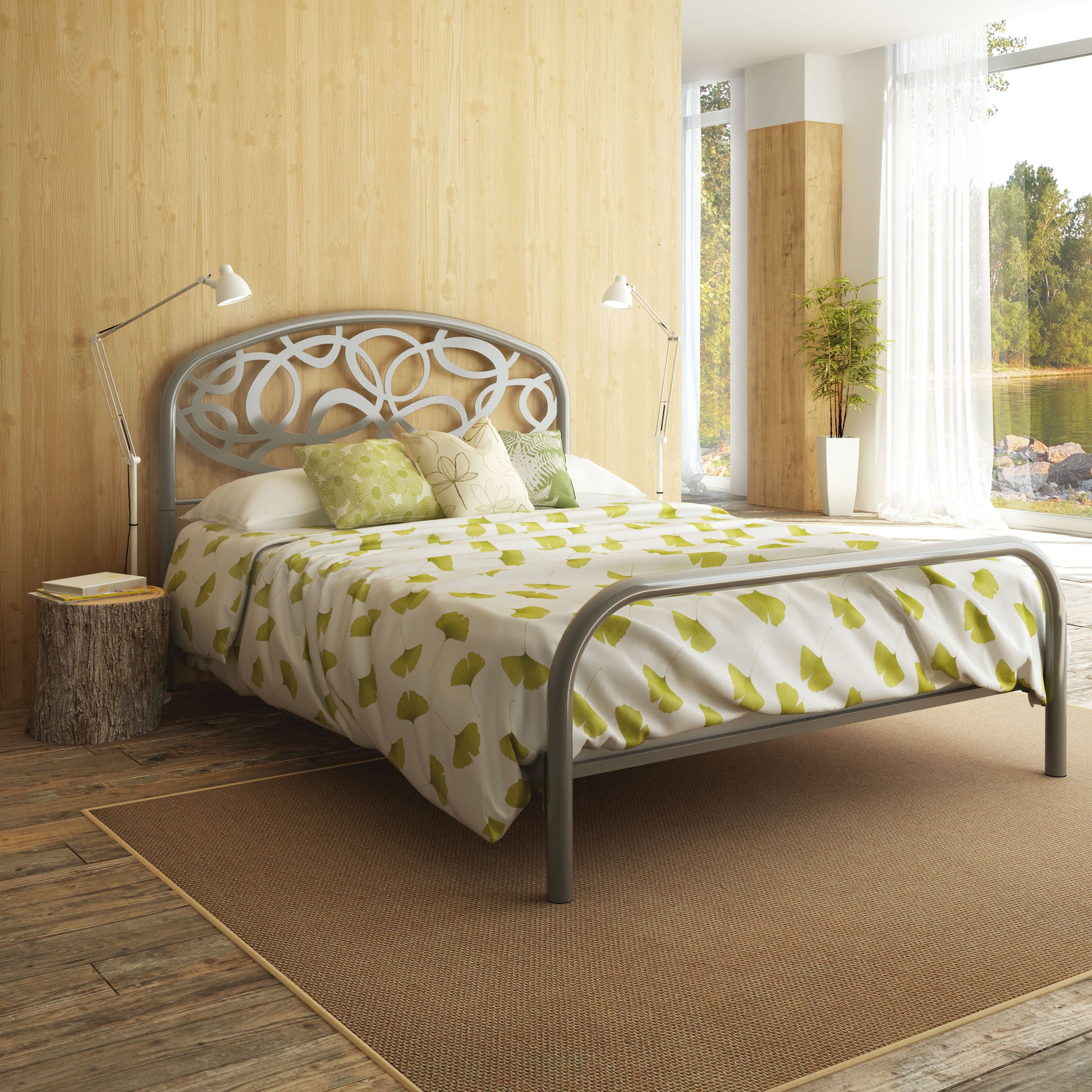 Alba Magnetite Grey Full size Metal Bed