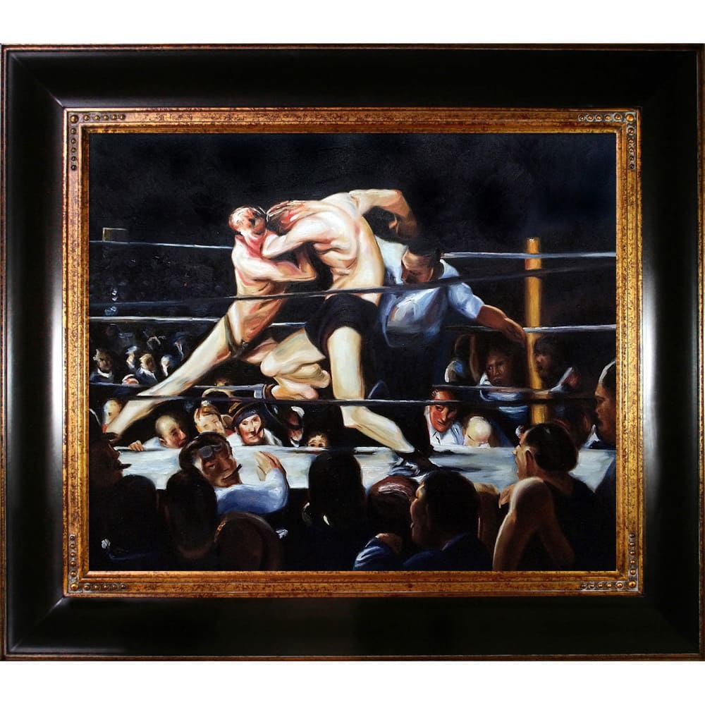 La Pastiche George Bellows 'Stag Night at Sharkey's ' Hand Painted Framed Canvas Art