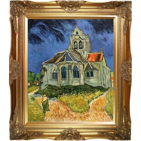 Vincent Van Gogh 'The Church at Auvers ' Hand Painted Framed Canvas Art