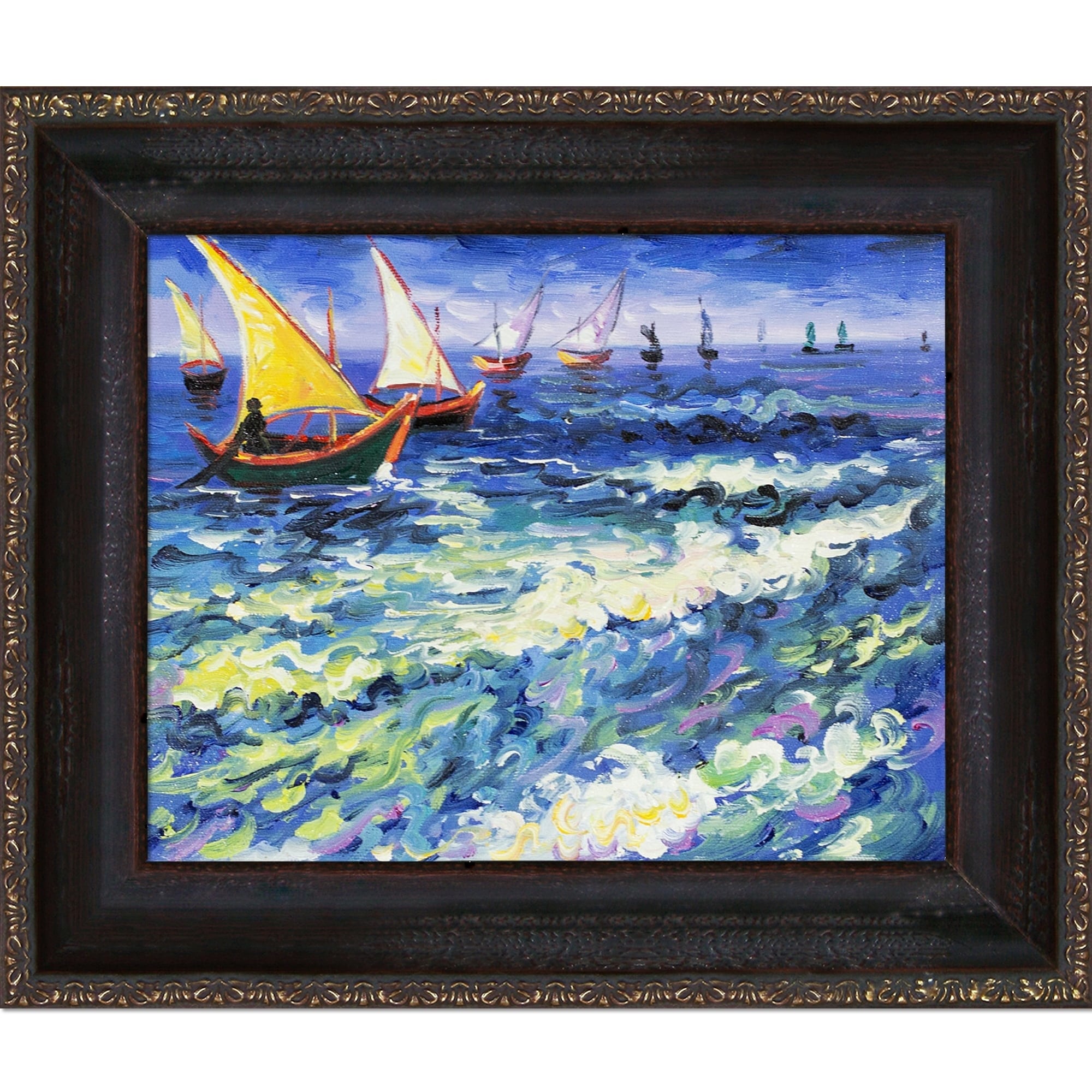 Dream-art Oil painting seascape sail boats with ocean waves hand painted canvas 