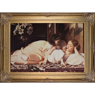 La Pastiche Lord Frederic Leighton 'mother And Child ' Hand Painted 