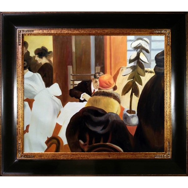 Edward Hopper 'New York Restaurant ' Hand Painted Framed Canvas Art ...