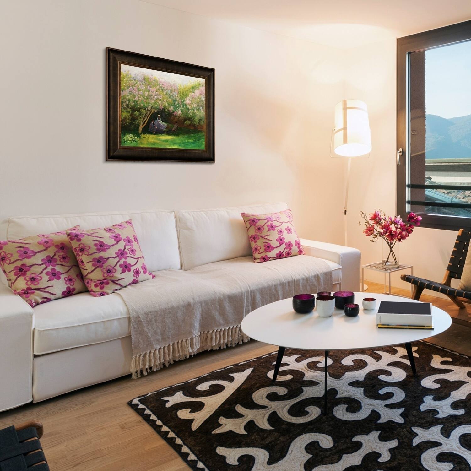 La Pastiche Claude 'Resting Under the Lilacs ' Hand Painted