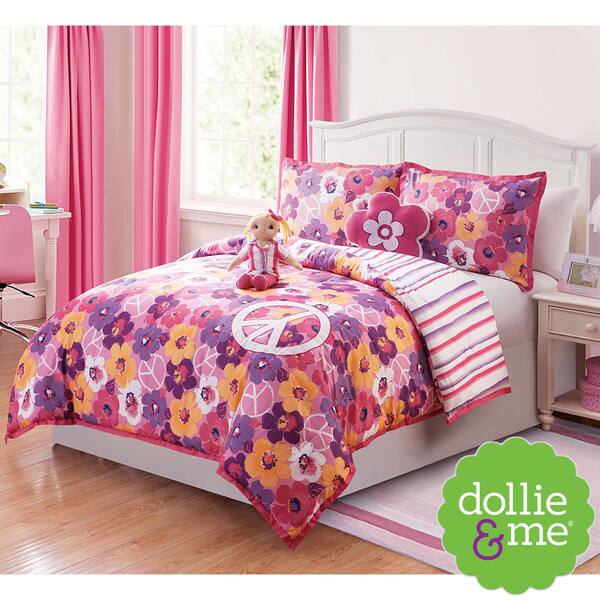 Shop Vcny Dollie Me Peace Sign 5 Piece Reversible Comforter Set