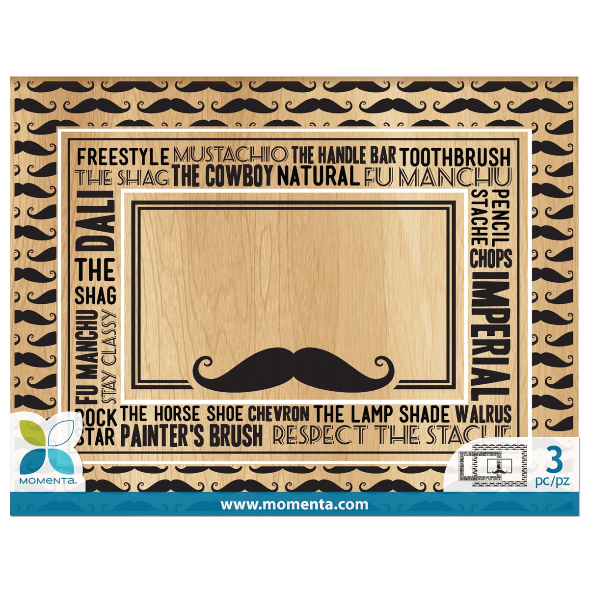 Momenta Mounted Stamp Set 3pcs mustache Nesting