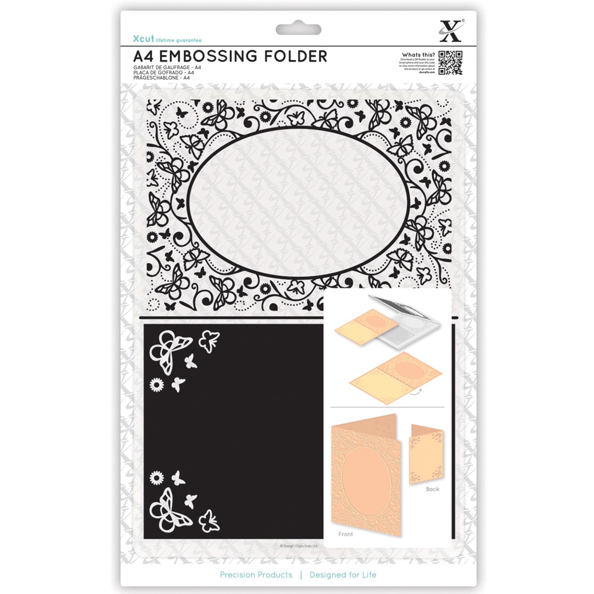 Xcut Universal A4 Embossing Folder butterfly Aperture