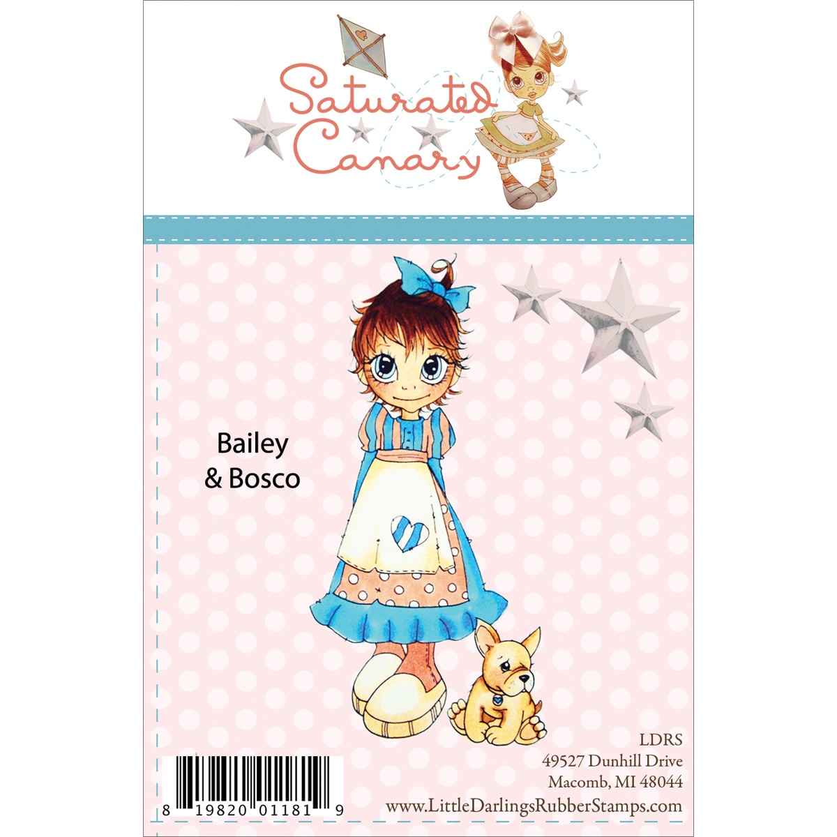 Saturated Canary Unmounted Rubber Stamp 4.5x2.25  bailey   Bosco