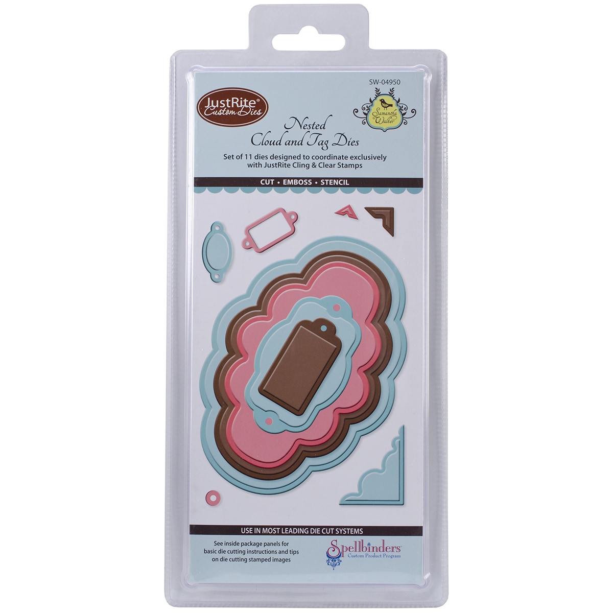 Justrite Custom Dies 11/pkg nested Cloud   Tag