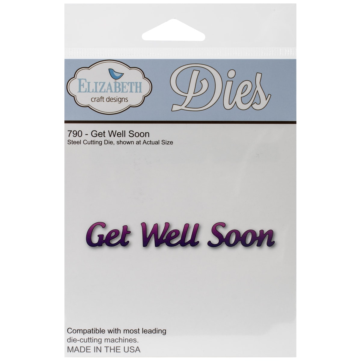 Elizabeth Craft Metal Die get Well Soon