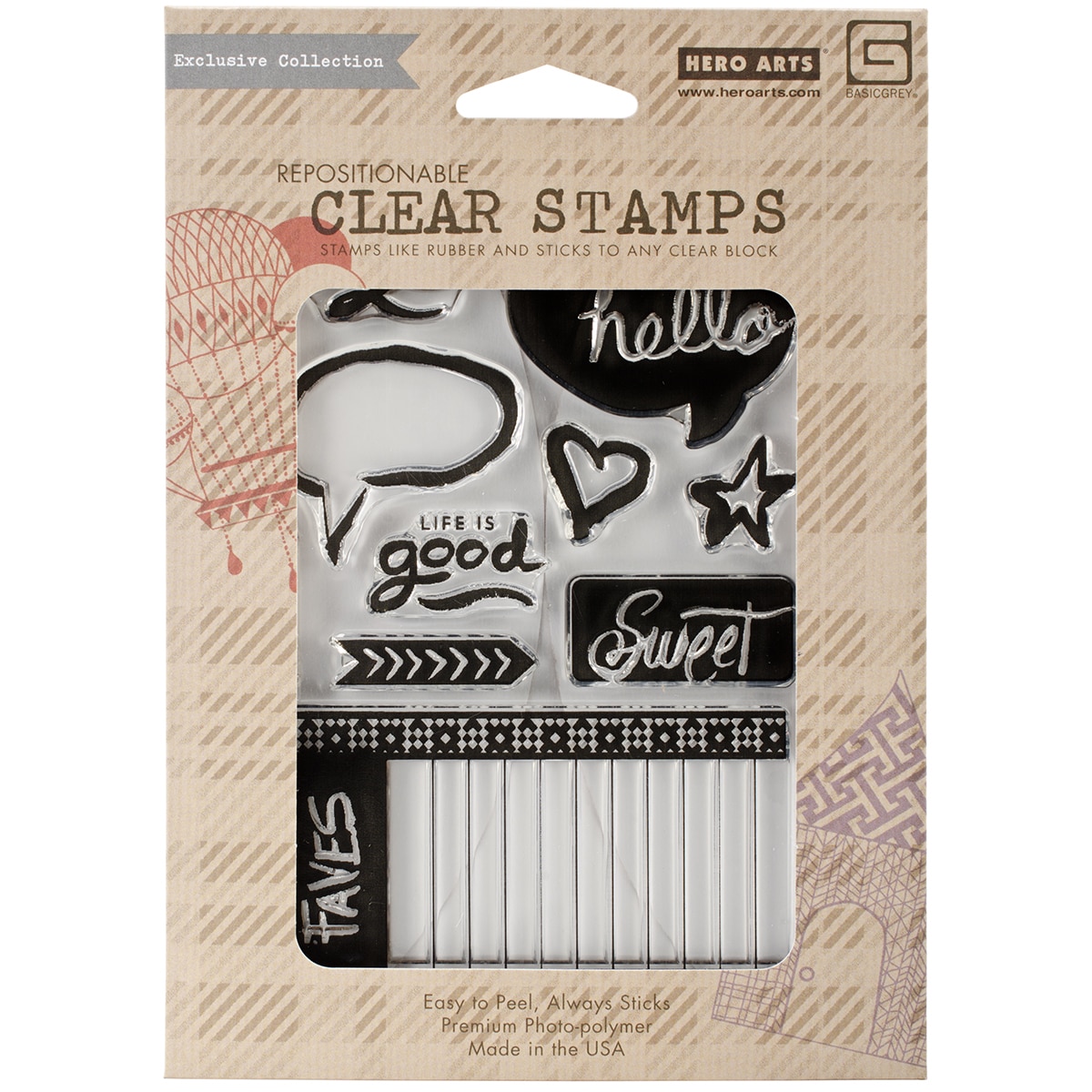 Basic Grey Highline Clear Stamps By Hero Arts life Is Good