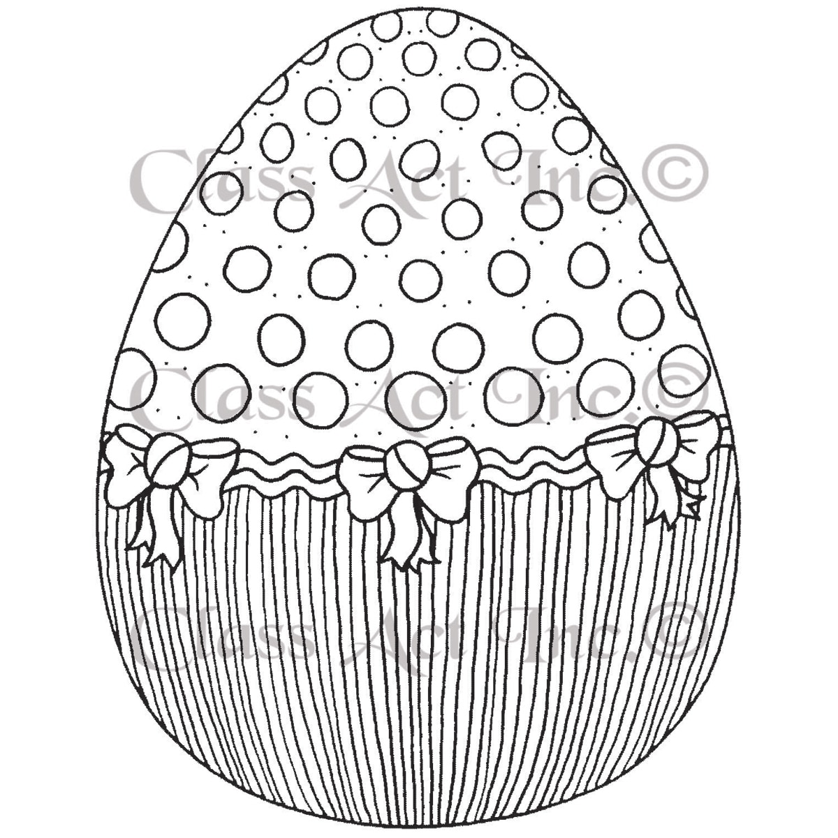 Class Act Cling Mounted Rubber Stamp 3.25x2.5 polka Dot Egg