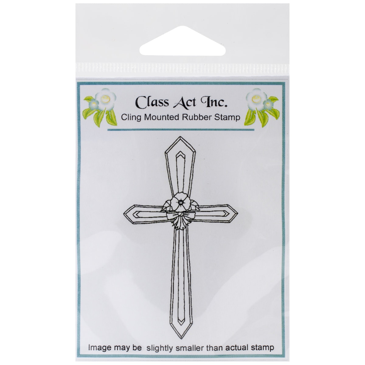 Class Act Cling Mounted Rubber Stamp 3x1.75 cross