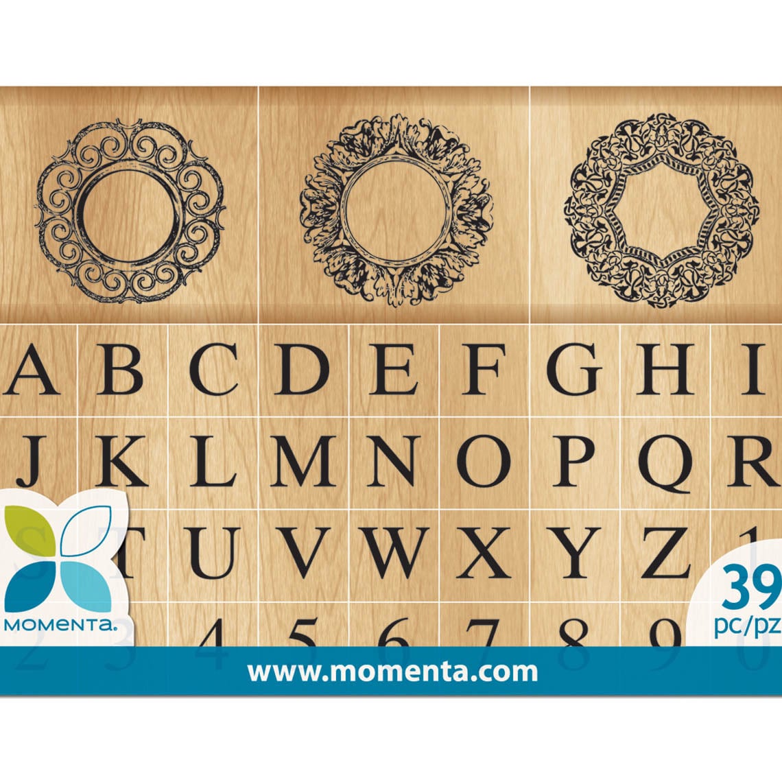 Momenta Mounted Stamp Set 36pcs monogram Alphabet