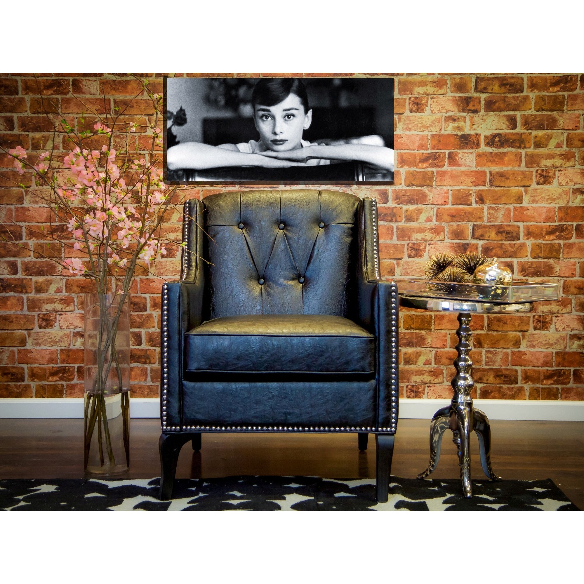 Roxbury Antique Black Leather Chair