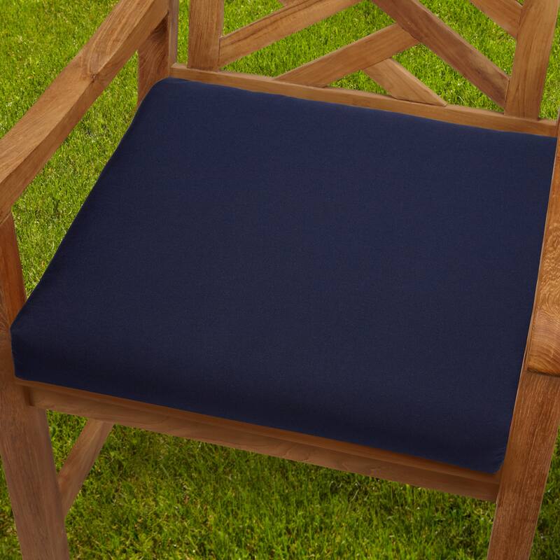 Sorra Home Bristol 19-inch Indoor/ Outdoor Navy Blue Chair Cushion Set with Sunbrella Fabric