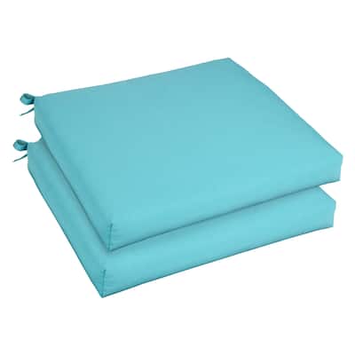 Bristol 19-inch Indoor/ Outdoor Aruba Blue Chair Cushion Set with Sunbrella Fabric