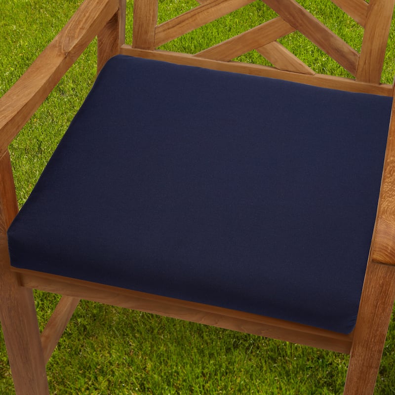 Sorra Home Bristol 20-inch Indoor/ Outdoor Navy Blue Chair Cushion Set with Sunbrella Fabric