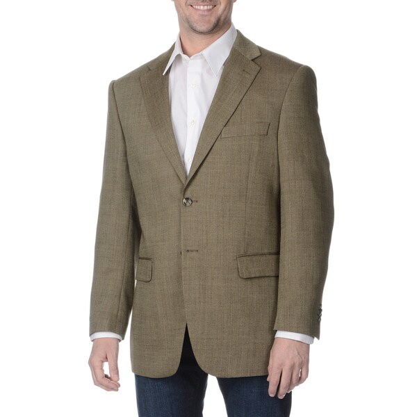 Prontomoda Italia Men's 'Super 140' Taupe Natural Stretch Wool Jacket