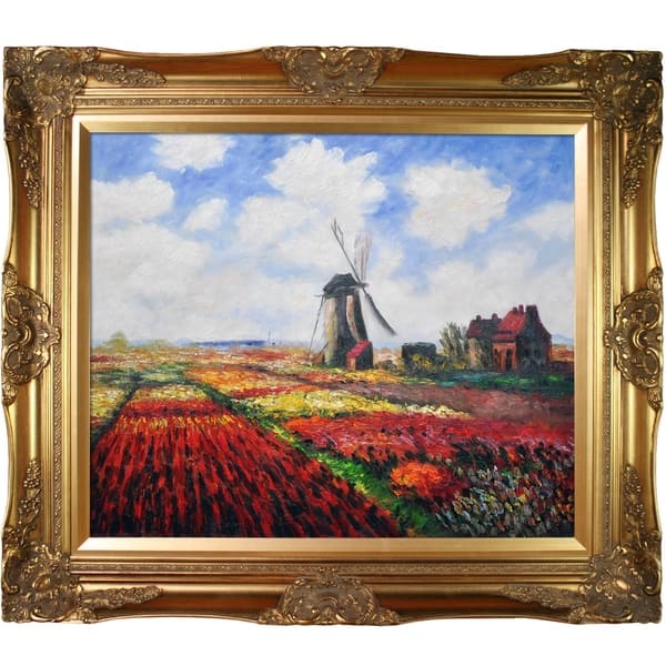 Claude Monet 'Tulip Field with the Rijnsburg Windmill ' Hand Painted ...