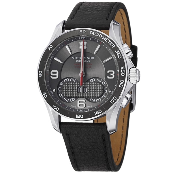 Swiss Army Mens 241616 Chrono Classic Grey Dial Black Leather Strap