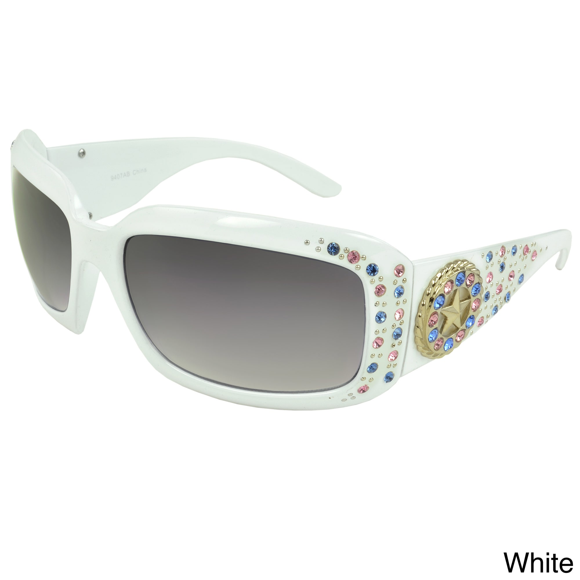 Epic Eyewear Womens Jocelyn Rhinestone studded Shield Sunglasses