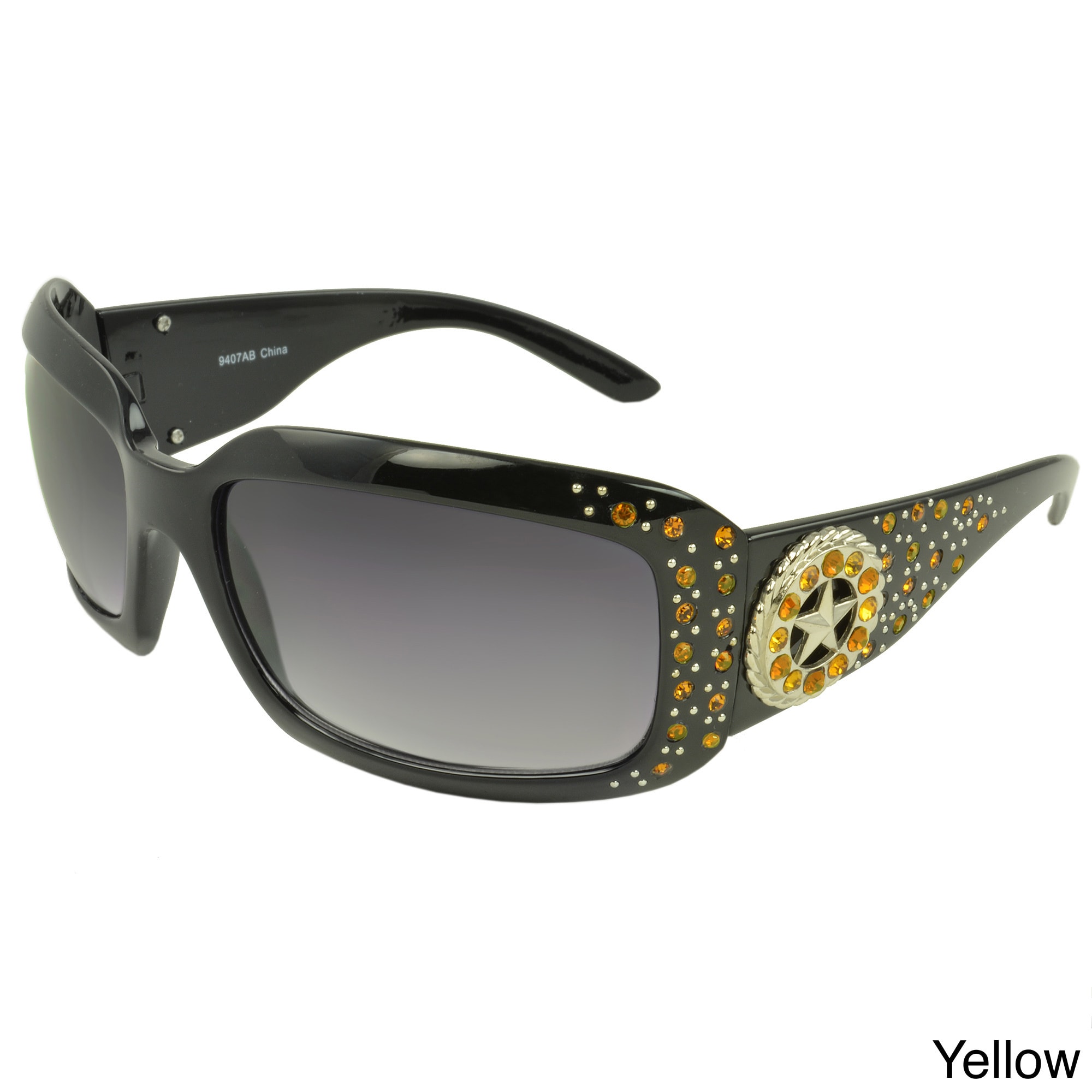 Epic Eyewear Womens Jocelyn Rhinestone studded Shield Sunglasses