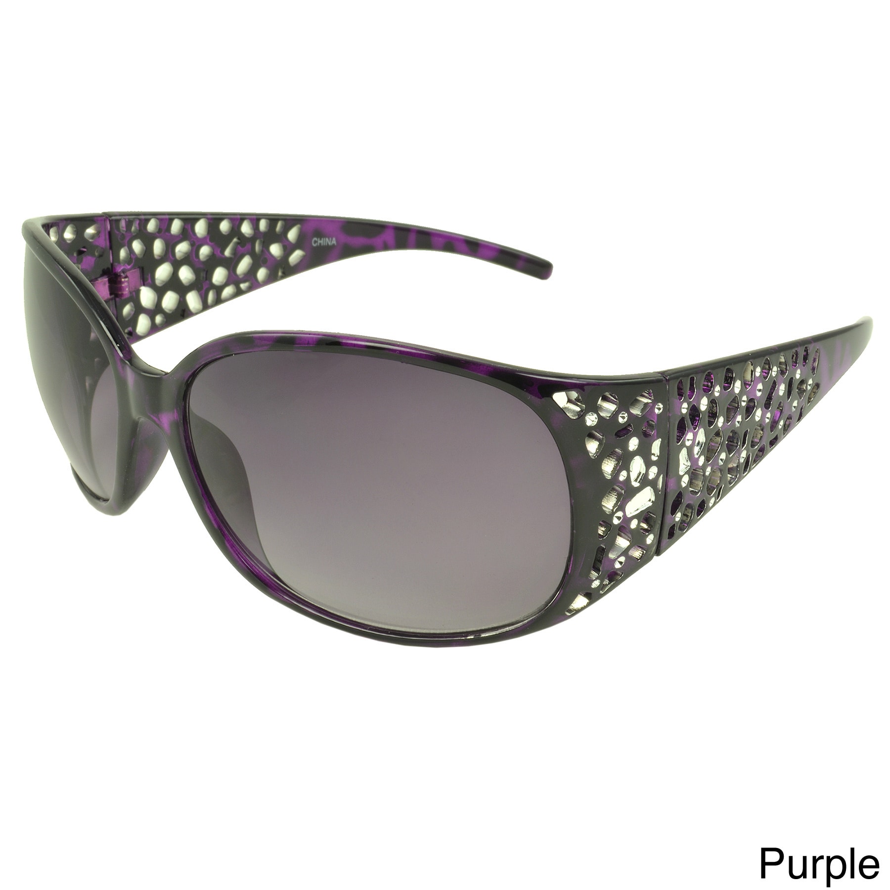 Epic Eyewear Womens Erin Metallic Accent Shield Sunglasses