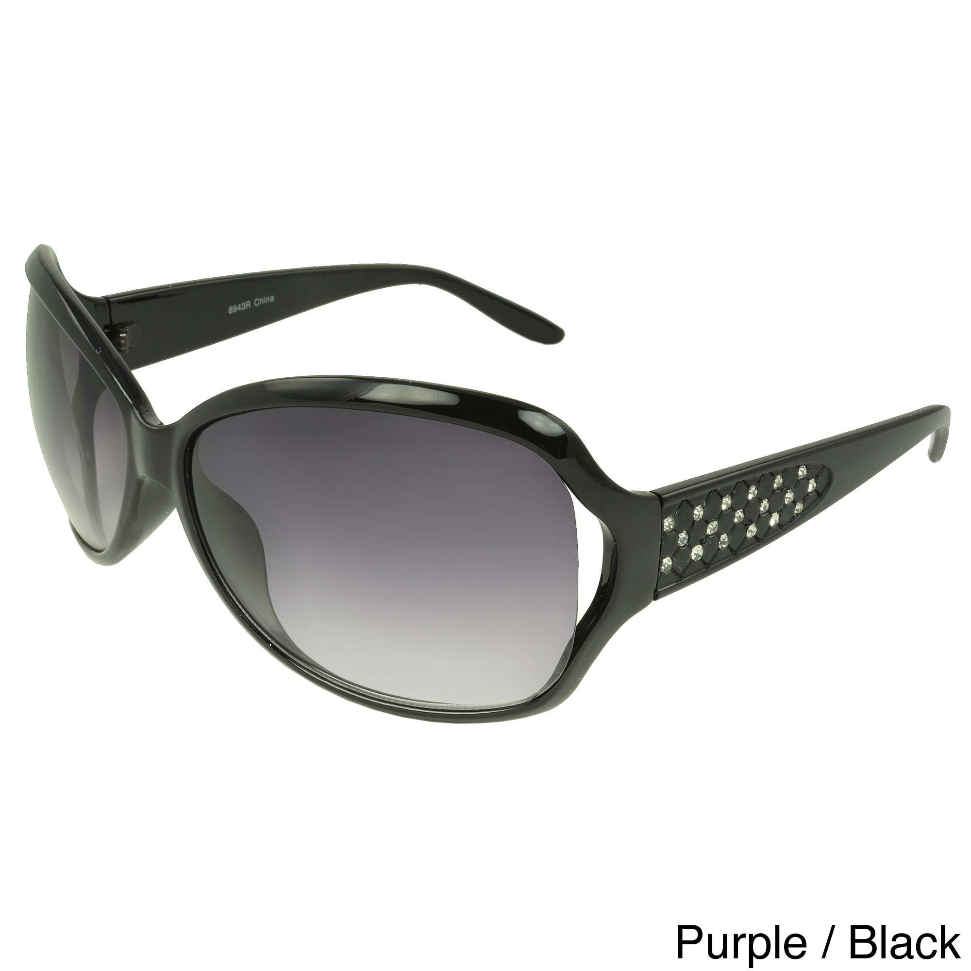 Epic Eyewear Womens Sharan Rhinestone accent Shield Sunglasses