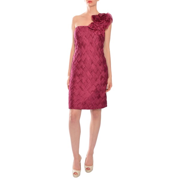 Mikael Aghal Charming Woven Silk Chiffon Evening Cocktail Dress
