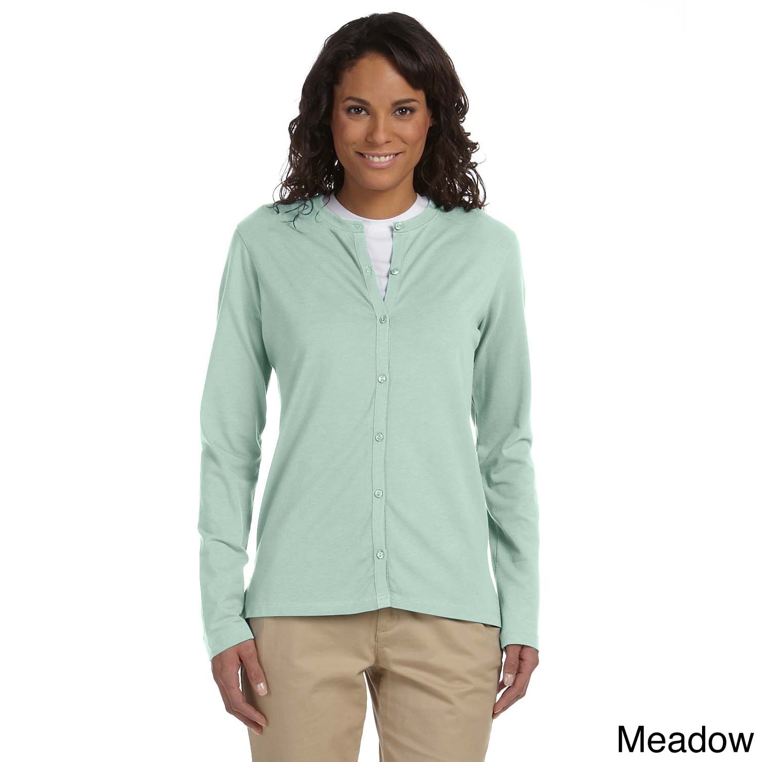 Womens Stretch Jersey Long Sleeve Cardigan