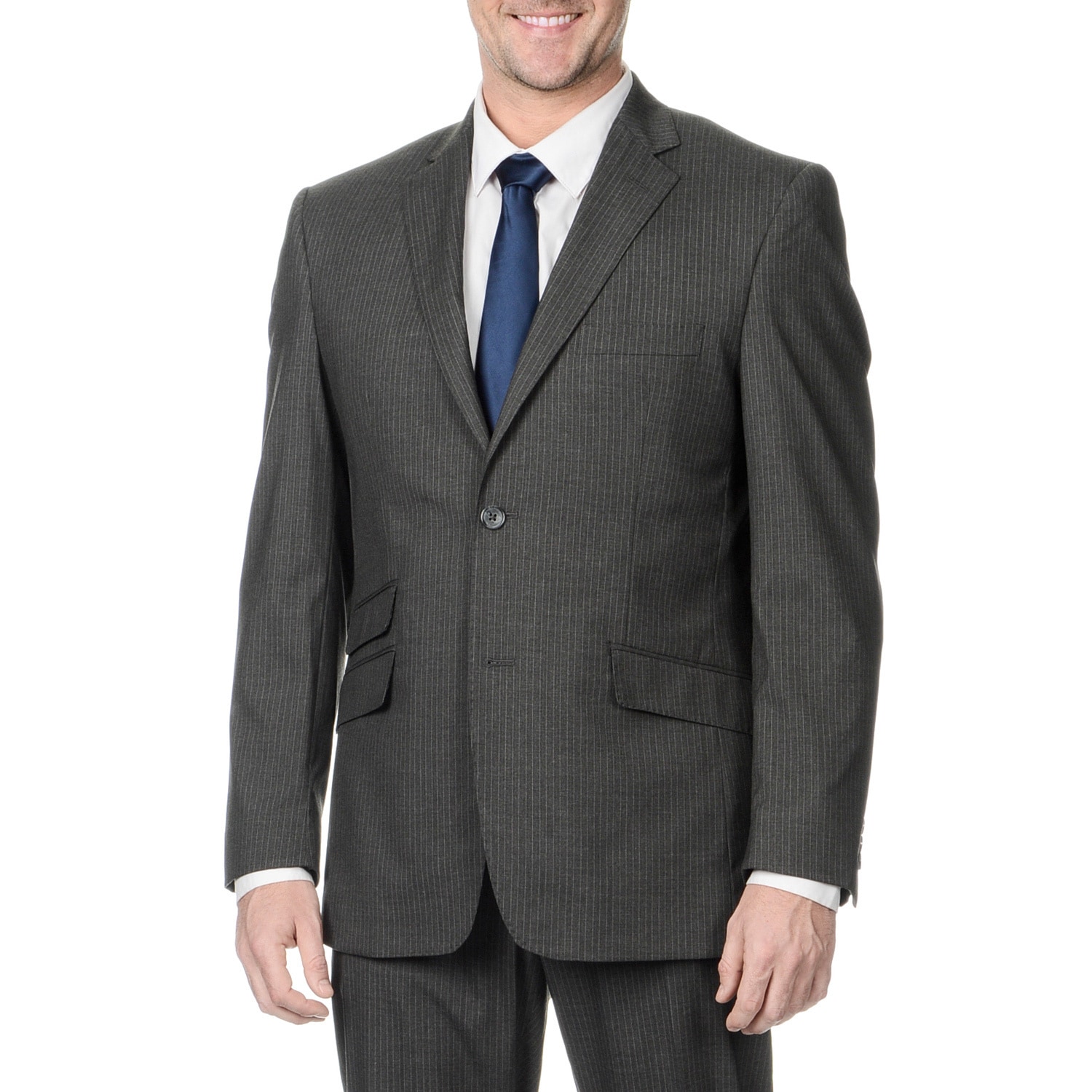 Perry Ellis Mens Slim Fit Medium Grey Stripe Suit Separate Blazer